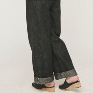 Billy Reid Jeans Womens‎ 26 Black Gray Ronan Wide Leg Selvedge Denim Quiet Luxe
